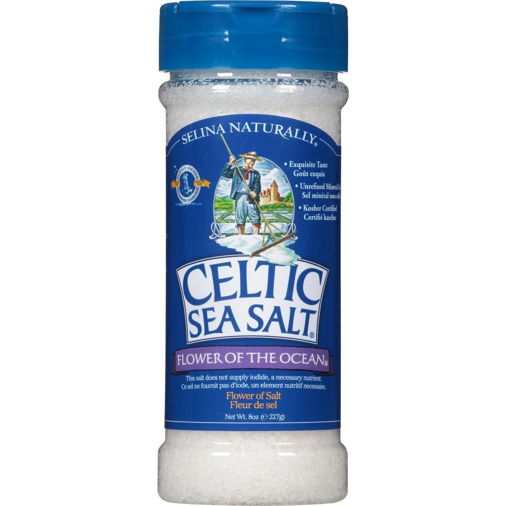 Celtic Sea Salt® Brand Flower of the Ocean® is a natural phenomenon of the salt flats of pristine coastal regions. Only when the weather conditions are just right do these small, delicate crystals form naturally on the surface of the salt brine. Look closely at this naturally white salt and you will notice a pink tint that bespeaks its precious character.