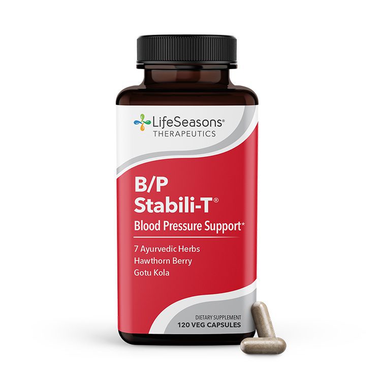 B/P Stabili-T (formerly Hyper-T) helps to promote healthy blood circulation and normal blood pressure. It helps protect against the formation of plaque in the blood vessels, and it helps slow the circulation of stress hormones.