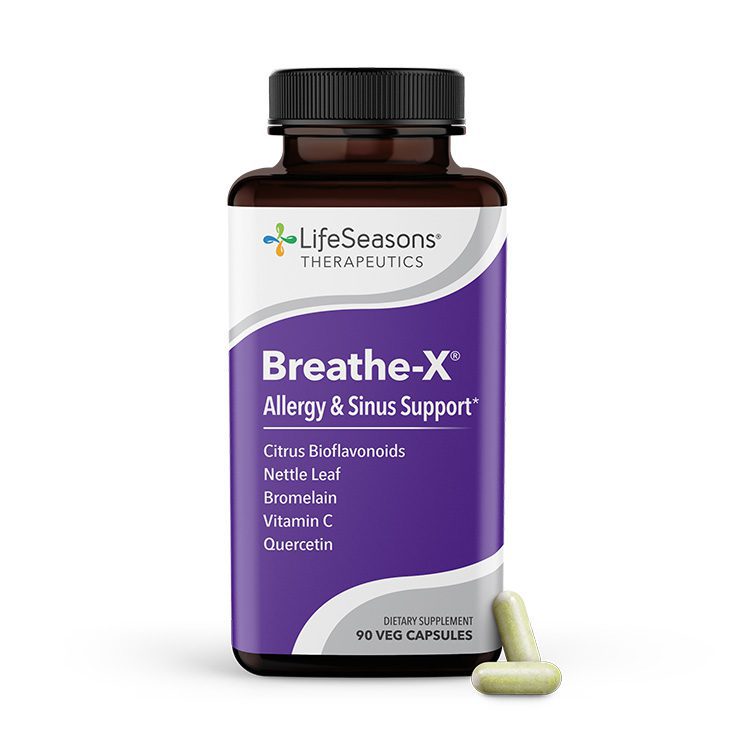 Breathe-X provides sinus support and soothes nasal passages. It helps manage healthy tissues in the respiratory tract, while supporting immune function and providing antioxidants to assist in detoxification.