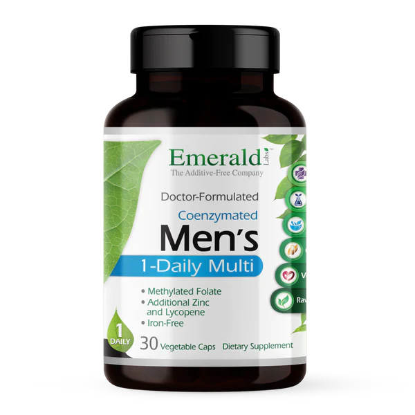 Men's 1-Daily Multi Vitamin was formulated for the unique health needs of Men. This high-quality formula contains Antioxidants such as PureWay-C® ( 12-hour Retention vs. standard 4-hour), a sunflower-based Vitamin E that is SOY FREE and additional Albion® Chelated Zinc and Lycopene for Prostate health as well as Coenzymated Vitamin B’s and Methylated Folate.*