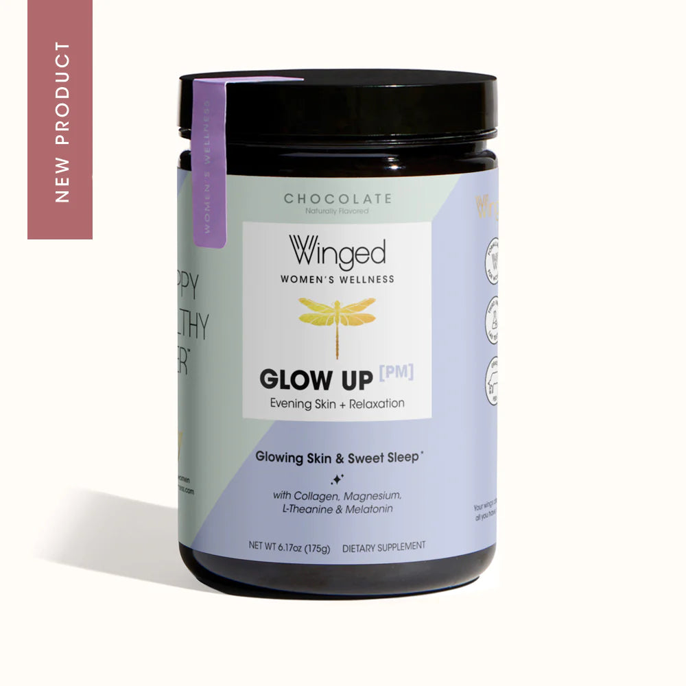 Glow Up PM offers additional sleep supporting & relaxation inducing benefits not found in the original Glow Up formula. Glow Up is well-suited for use any time of day, while Glow Up PM is best taken at night. You can take both formulas within a 24-hour period to round out your collagen routine!