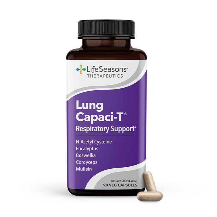Lung Capaci-T increases oxygen uptake in the lungs and helps thin mucus. It also soothes the respiratory tract.
