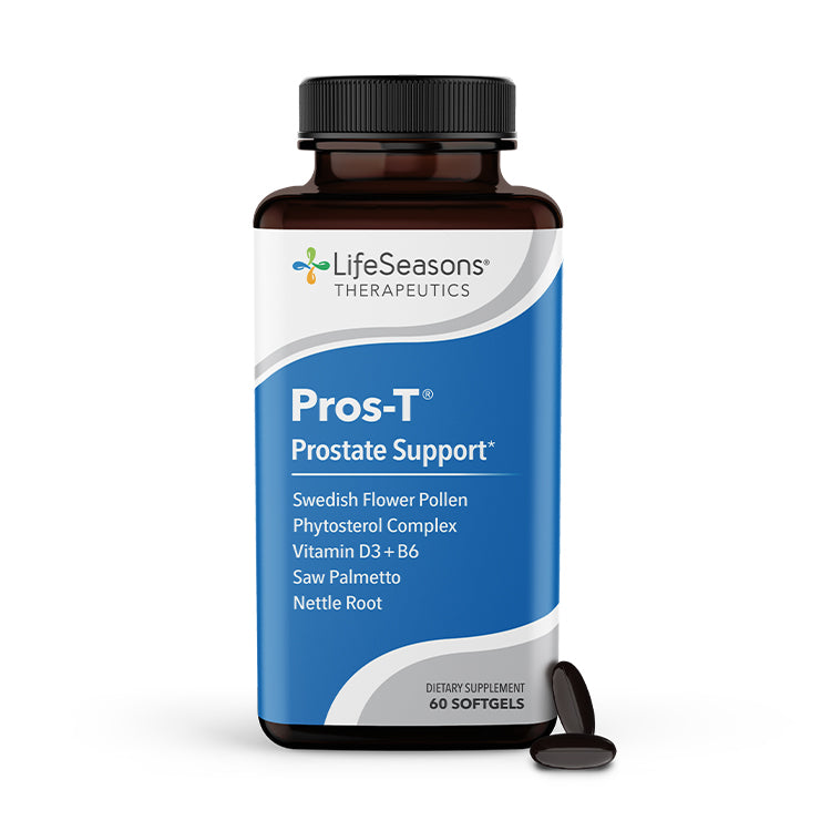 Pros-T supports normal urine flow and prostate function in men, while also supporting tissue integrity.