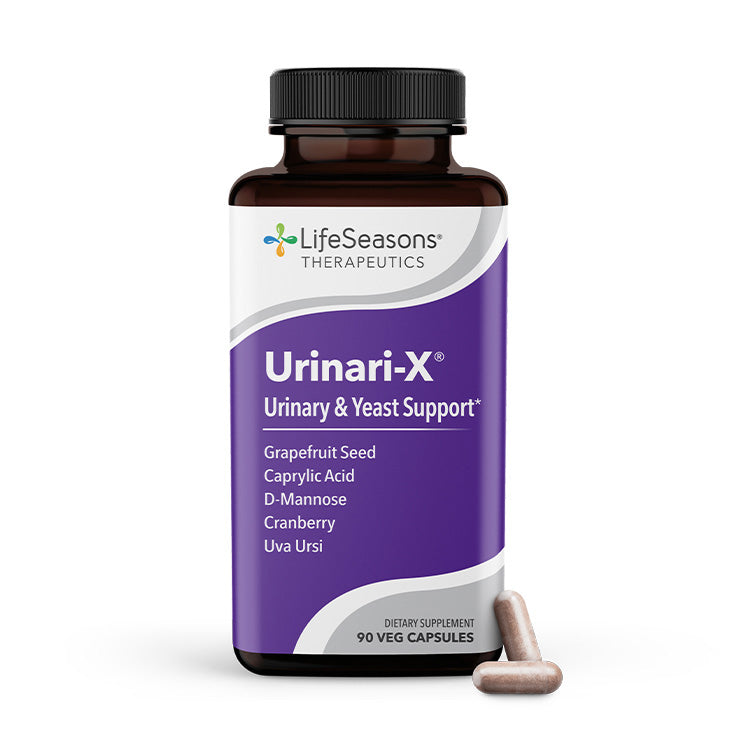 Urinari-X™ helps promote health of the urinary tract and vagina. It includes anti-adhesion substances and prebiotics that promote healthy immunity and management of bacteria in the urinary tract.