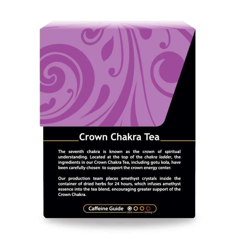 This 7th chakra can be described as the crown of spiritual understanding. Located at the top of the chakra ladder, the ingredients within our Crown Chakra Tea have been carefully chosen for their resonance with the crown energy center.