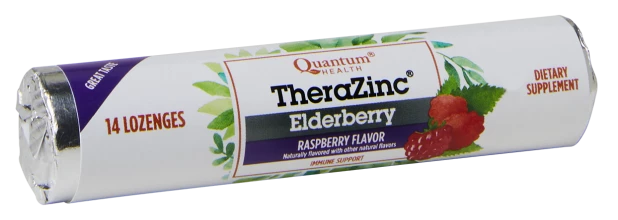 Get our award-winning lozenge in a convenient pocket-sized pack. TheraZinc® Elderberry Lozenges provide a supportive mix of Zinc gluconate and Elderberry extract. Emerging evidence suggests supplementing with both zinc and elderberry during times of immune challenge.*  Our lozenges are the easiest way to deliver immune supporting zinc in a targeted, form