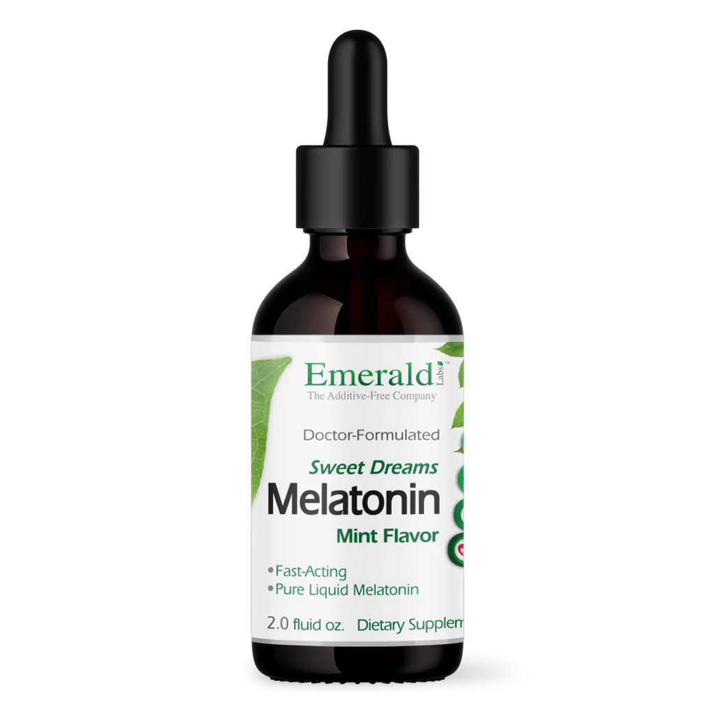 Melatonin Pure Liquid - Sweet Dreams from Emerald Labs helps to support normal sleep patterns which may lead to a more restful and relaxing sleep. Fast-acting. Pure liquid Melatonin. Doctor formulated.