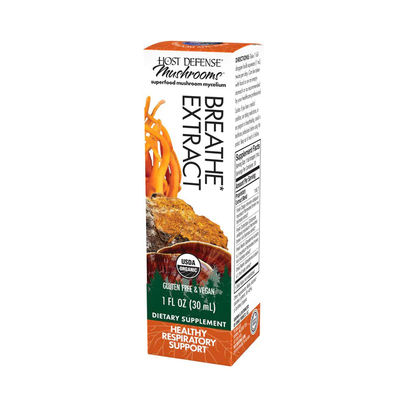 Breathe is a blend of Chaga, Reishi and Cordyceps. Chaga is well known in Eastern Europe and Siberia for its support of skin and lung functioning. Reishi has long been used for centuries in China to support breathing, cardiovascular system and endurance. They strengthen respiratory function in healthy individuals.