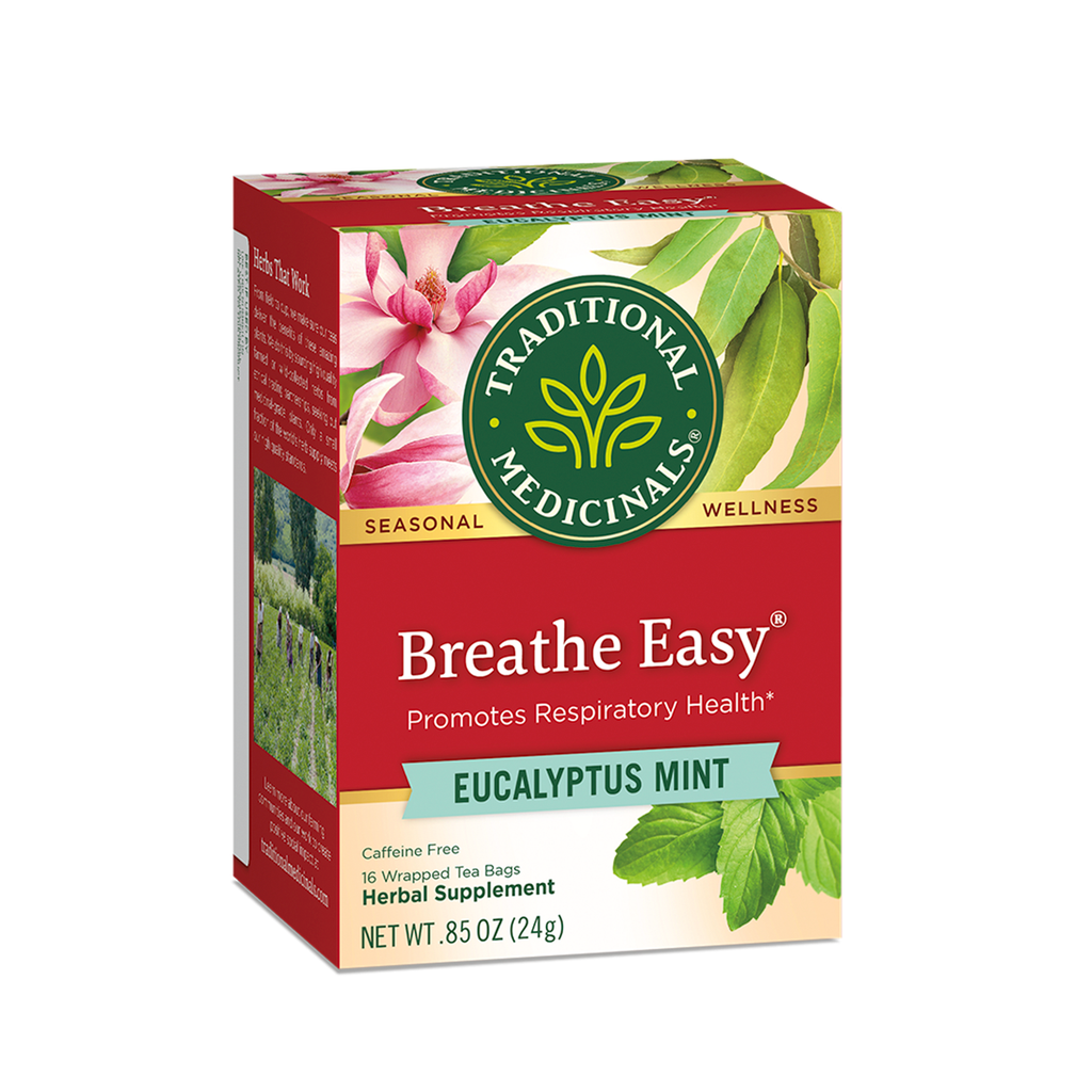 Our formula taps into both Western herbalism—with traditional herbs like fennel, licorice, and eucalyptus, and Traditional Chinese Medicine with Bi Yan Pian, a beloved blend of eleven Chinese herbs. Breathe Easy tea supports your entire respiratory system. Engage your senses with the remedy that has supported lungs for over four decades.